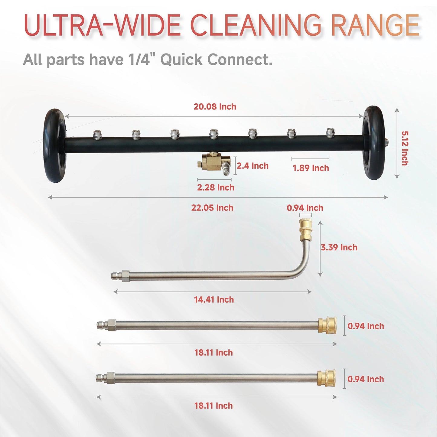 20inch Dual Handle Surface Cleaner for Easy Power Washing