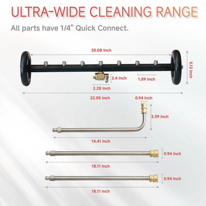 20inch Dual Handle Surface Cleaner for Easy Power Washing